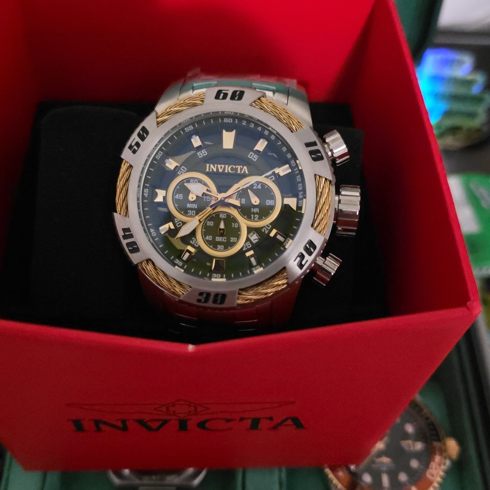 Invicta Two-Tone Black Dial Watch